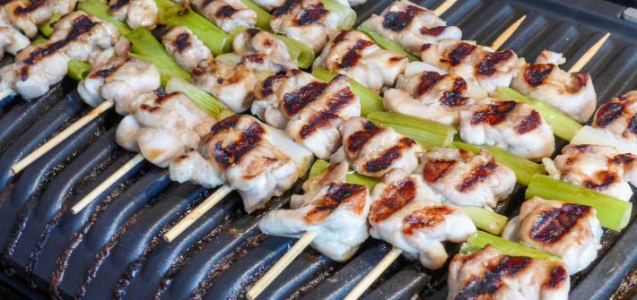 Yakitori op de grill