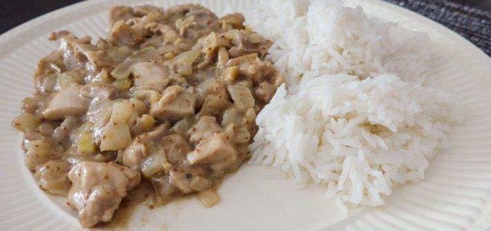 Kipcurry met vijgen en basmatirijst