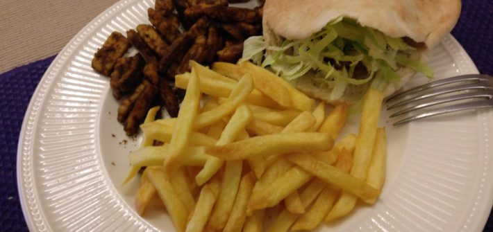 Vegetarische shoarma met friet