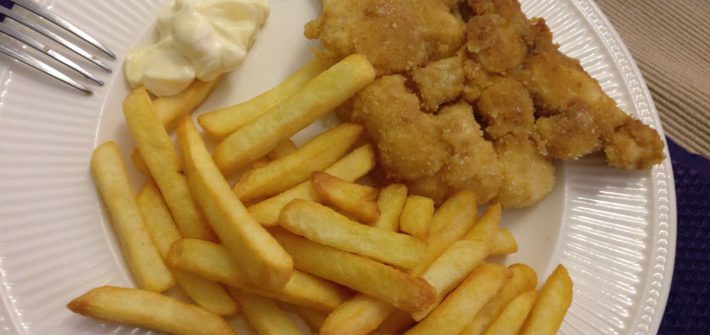 Bloemkool schnitzel met friet