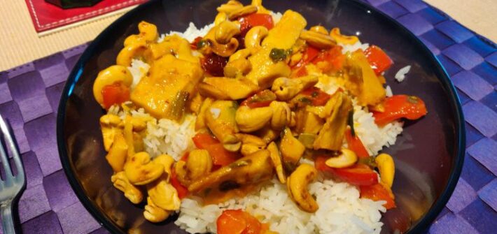 Vegan kung pao chicken